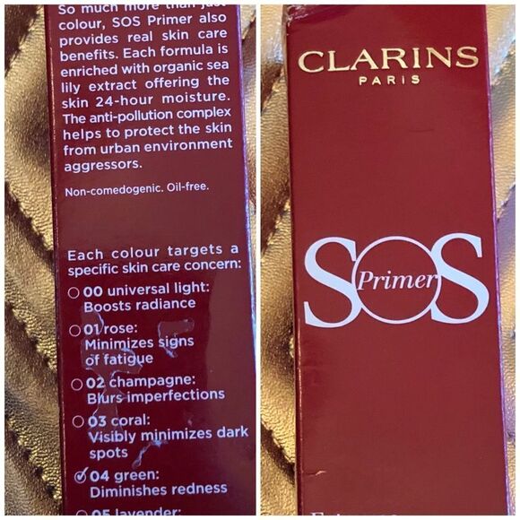 CLARINS - NWT - SOS Primer in Green (04). Corrects Redness. 1 oz/Non-Perfect Box - Picture 4 of 16